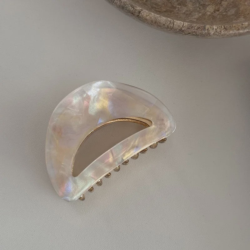 Chique Acetate Haarklem met Metaal - Medium, Stijlvol voor Dames
