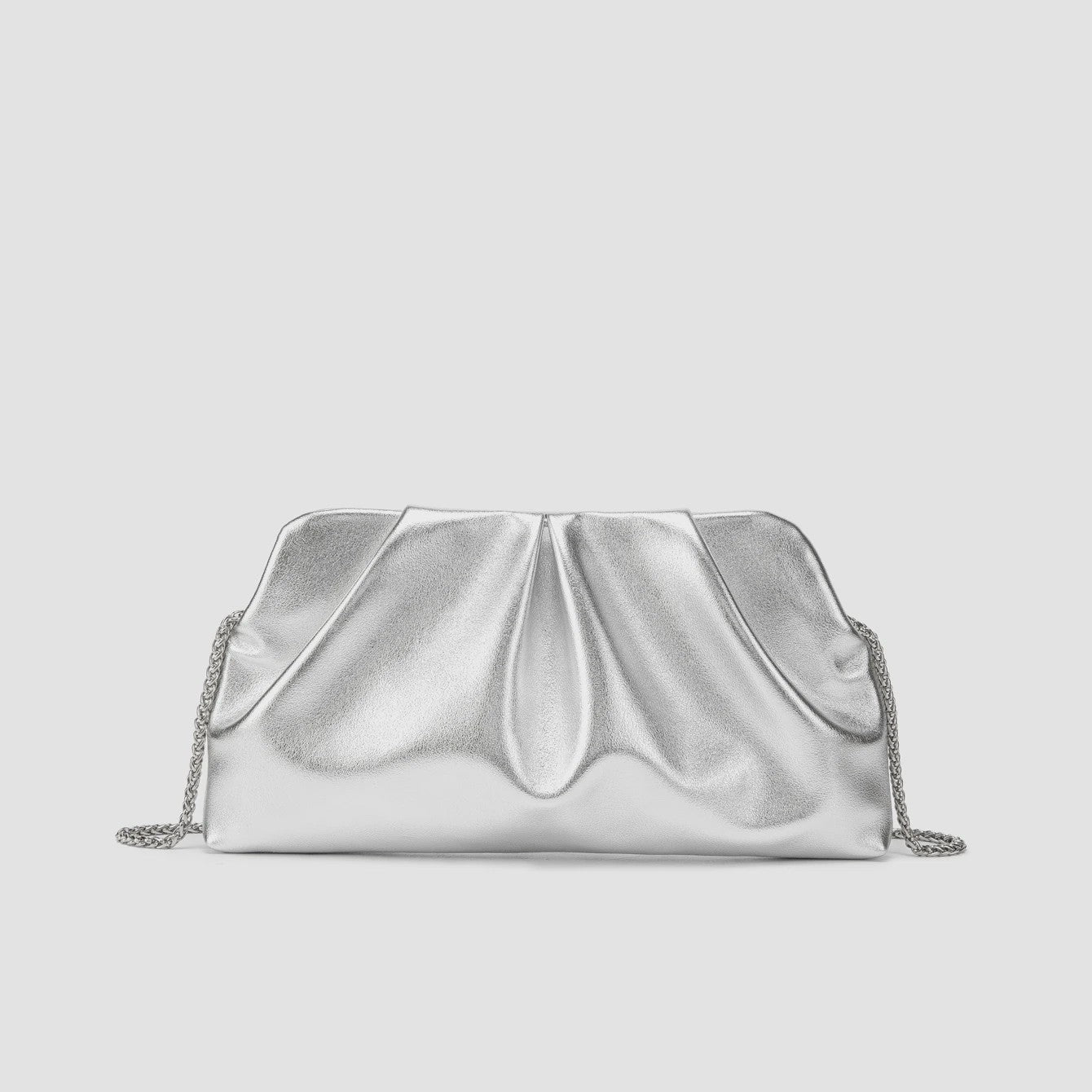Luxe Plissé Avondtas met Gouden Ketting - Clutch & Schoudertas voor Feestelijke Gelegenheden