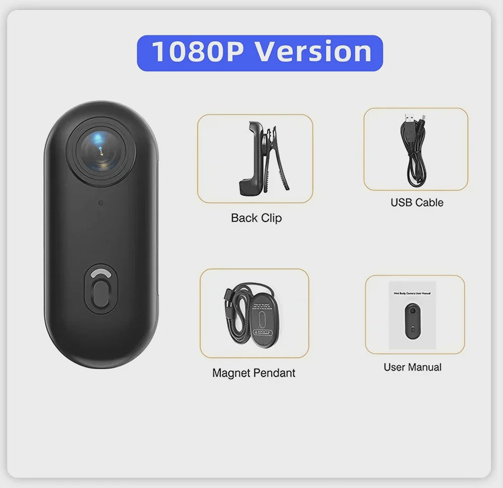 4K Mini Actiecamera met WiFi & Magnetische Bevestiging - Lichtgewicht POV Camera voor Motor, Fiets, Sport & Vlog