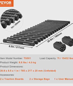 10 Ton Traction Boards (2 stuks) - Off-road Banden Herstelmatten voor SUV, Jeep, Camper