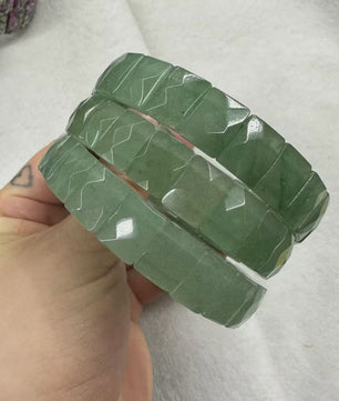 Natuurlijke Edelsteen Armband - Fluoriet & Citrien Vierkante Kralen