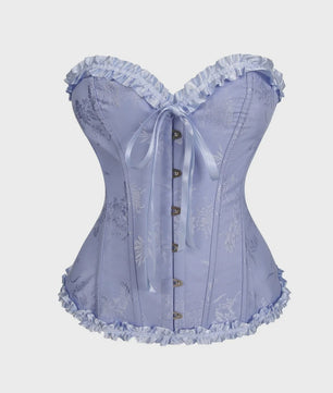 Sexy Jacquard Bustier Corset met Ruches en Push-Up Effect - Gothic Stijl