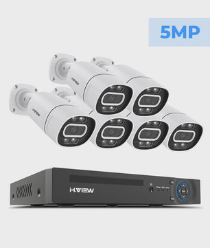 H.View 4K/8MP PoE Beveiligingscamera Systeem met 8-Kanaals NVR & Audio