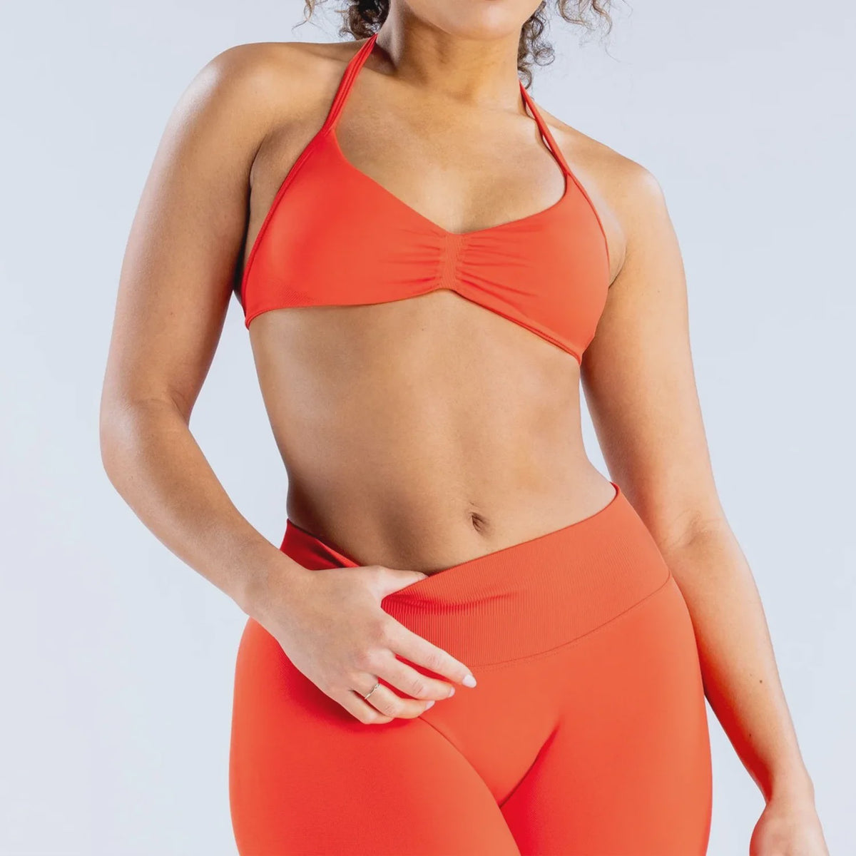 Naadloze Yogaset Dames: Sportbeha met Halternek & High Waist Shorts