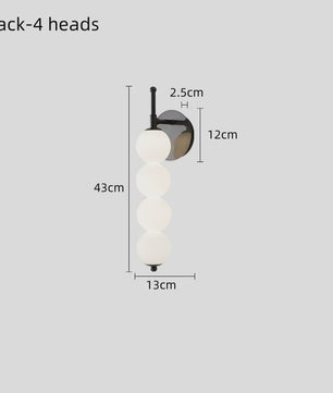 Moderne Scandinavische Wandlamp met Glazen Bollen - Sfeervolle Verlichting voor Slaapkamer, Corridor en Woonkamer