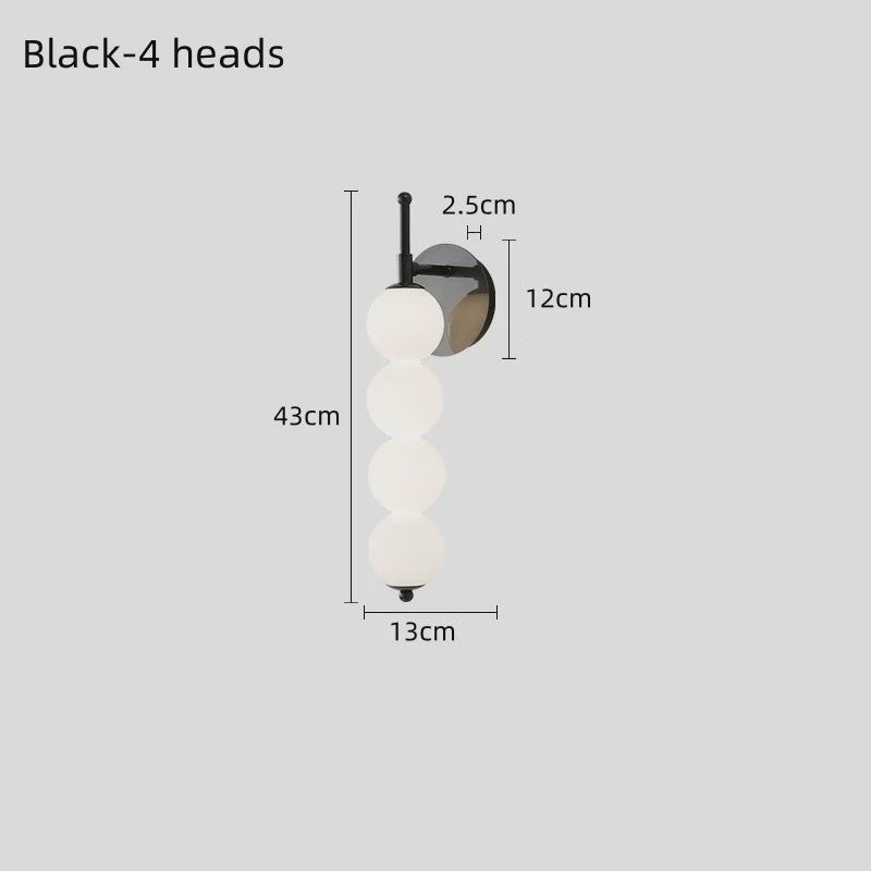 Moderne Scandinavische Wandlamp met Glazen Bollen - Sfeervolle Verlichting voor Slaapkamer, Corridor en Woonkamer