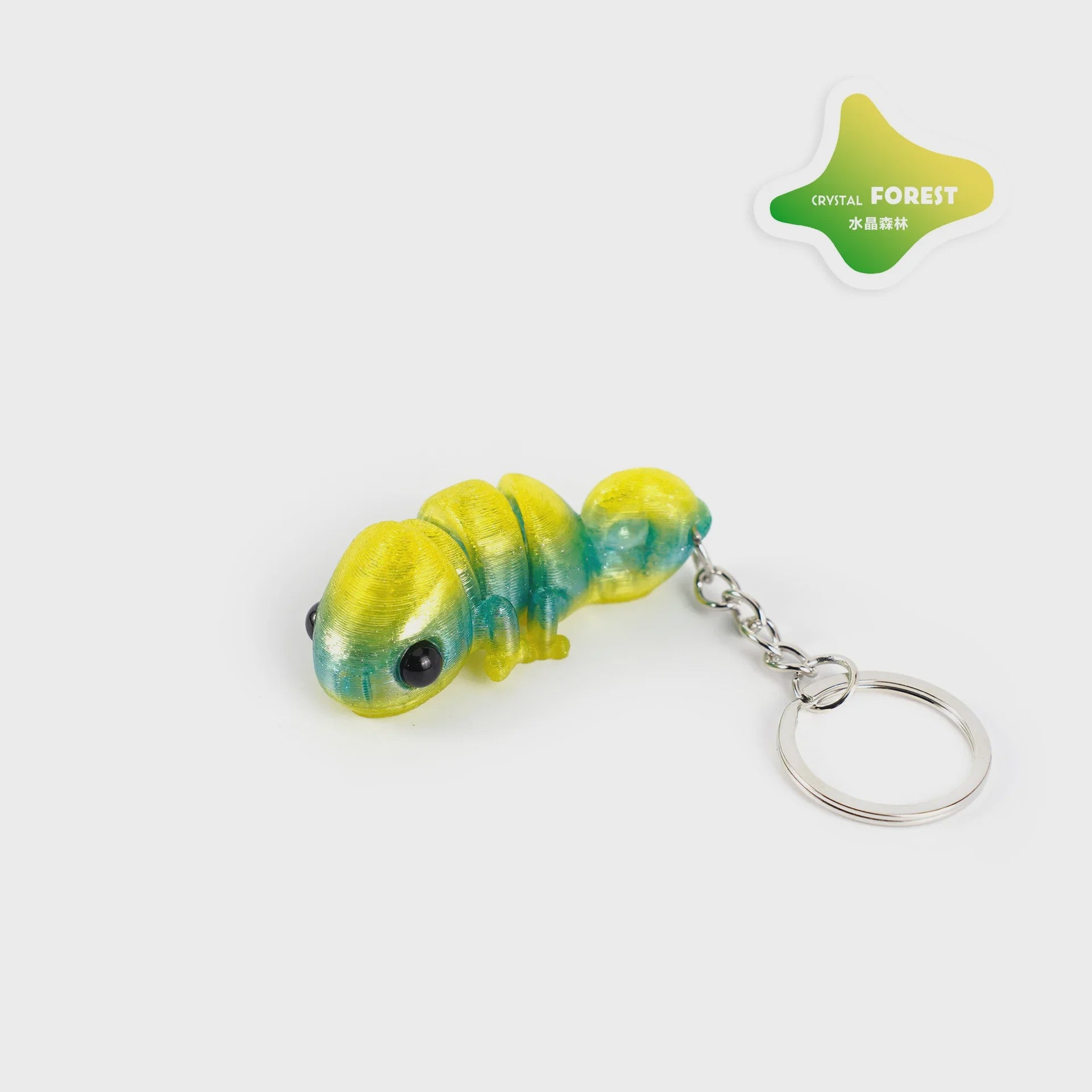 Bewegelijke 3D Geprinte Kameleon Sleutelhanger - Leuk Accessoire & Cadeau