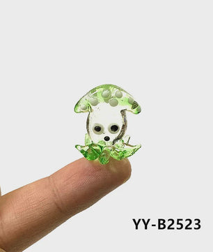 Schattig Mini Glazen Calamari Beeldje - Japans Stijl Zeedier Ornament voor Tafel & Aquarium Decoratie