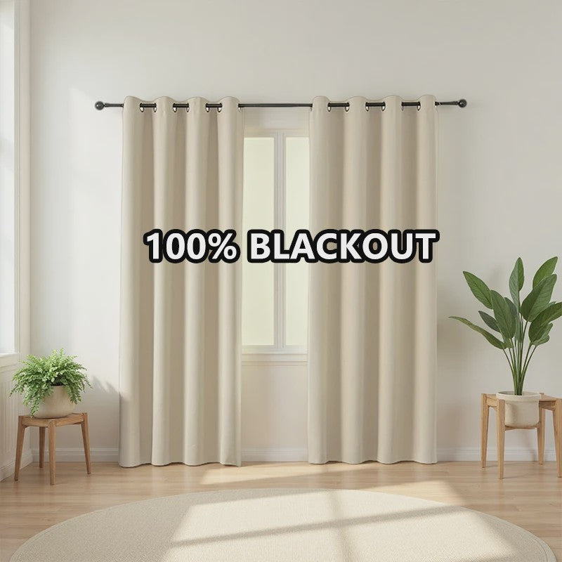 1paneel Massief 100% Verduisterende Gordijnen met Ringen - Totale Privacy voor Slaapkamer & Woonkamer