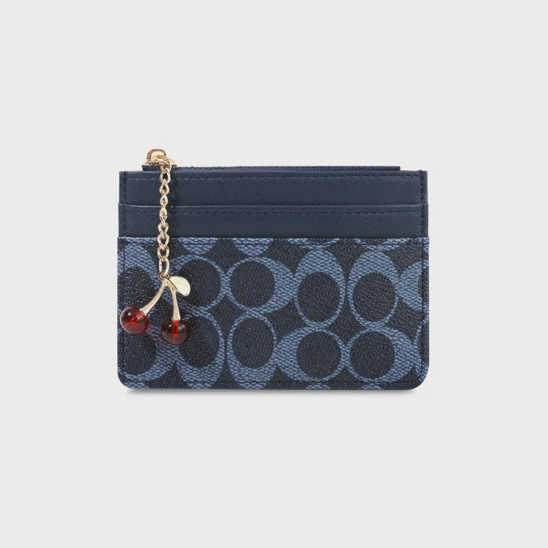 Luxe Dames Portemonnee Kaarthouder PU Leer Multifunctioneel Klein Tasje met Cherry Bedel