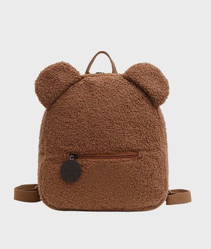 Schattige Kinderrugzak met Berenoren - Zacht Lamswol Fleece