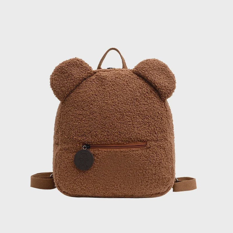 Schattige Kinderrugzak met Berenoren - Zacht Lamswol Fleece