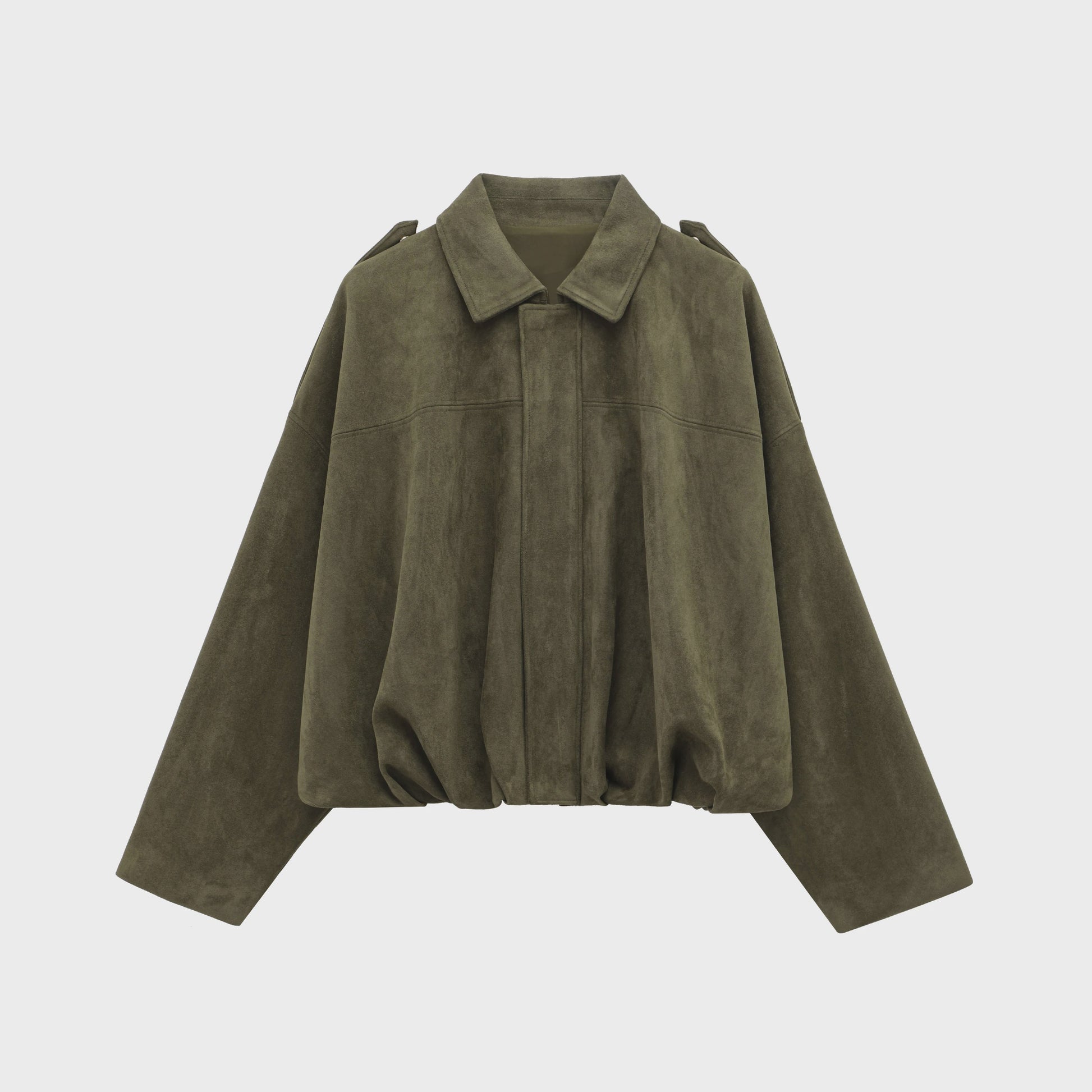 Dames Vintage Suède Bomberjack - Bruin/Groen - Loose Fit Casual Jas