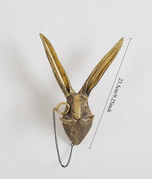 Gouden Hertenkop Wandhaak - Decoratieve Resin Muurhanger met Opbergfunctie