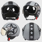 Retro Jethelm Open Face Motorhelm met Afneembaar Vizier - Vintage Scooter & Vespa Helm