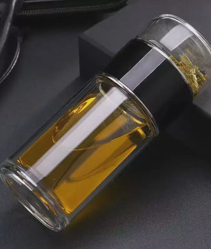Dubbellaagse Glazen Theefles met Infuser - 420ml - Hittebestendig Borosilicaatglas
