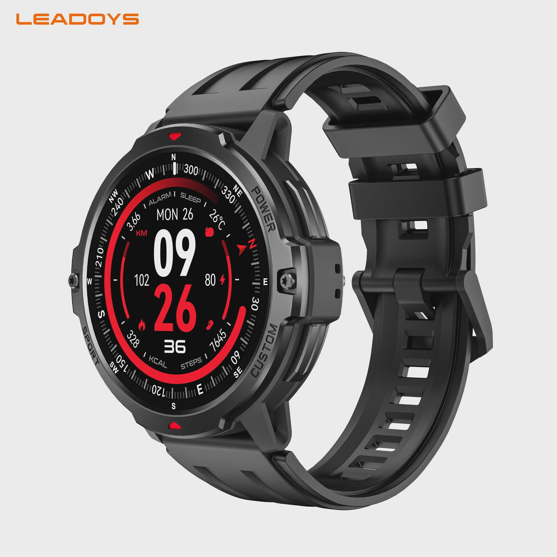 LEADOYS C31 GPS Smartwatch Heren - Outdoor Fitness, Zwemmen & Hardlopen met Hartslagmeter