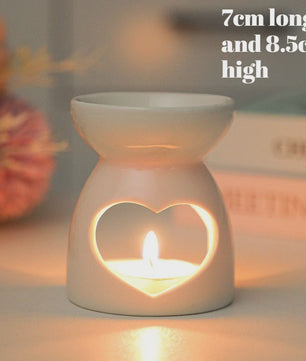 Witte Keramische Geurbrander voor Essentiële Oliën & Aromatherapie - Sfeervol Oosters Decoratie Ornament