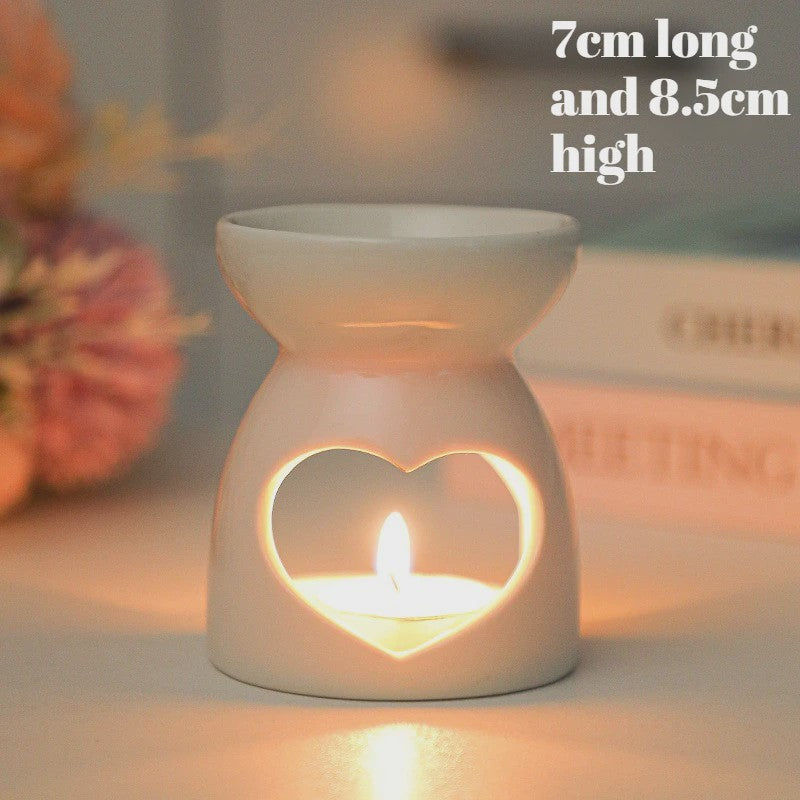 Witte Keramische Geurbrander voor Essentiële Oliën & Aromatherapie - Sfeervol Oosters Decoratie Ornament