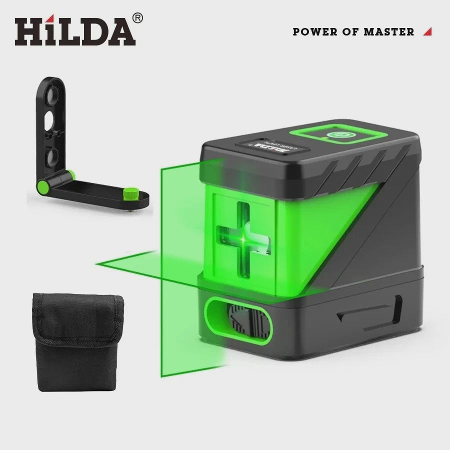 Mini Laser Waterpas met Groene Lijnen: Zelfnivellerend Horizontaal, Verticaal & Kruis