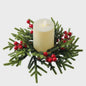 Kerst Krans met Bessen, Denneappels en Kaarsenhouder - Tafeldecoratie