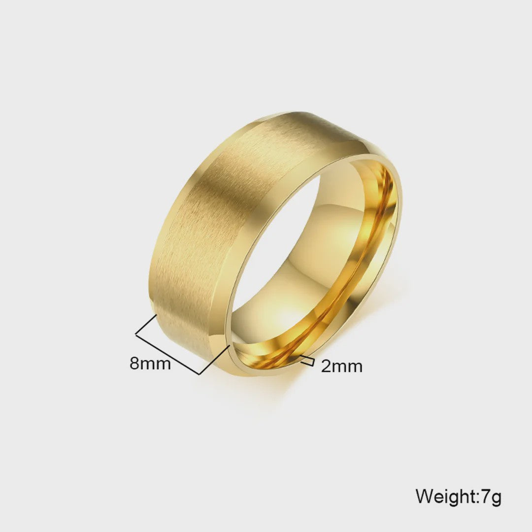 Gouden RVS Trouwring & Verlovingsring - Unisex - Maten 4-15
