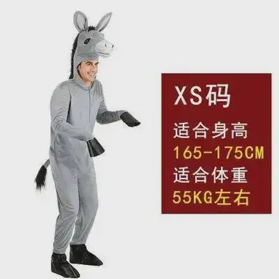 Donkey Kostuum voor Kinderen en Volwassenen - Feestelijk Dierkostuum voor Cosplay en Voorstellingen