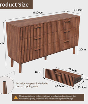 Moderne Houten Ladekast - 4 of 6 Laden - Retro Design Dressoir voor Slaapkamer & Woonkamer