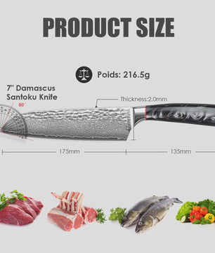 Professioneel Damascus Koksmes - 67 Lagen Staal, Ergonomisch G10 Handvat, Inclusief Cadeaubox