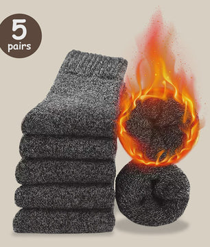 Warme Heren Sokken - Dikke Mid-Calf Sokken voor Koude Dagen en Sneeuwlaarzen - Elastisch & Comfortabel