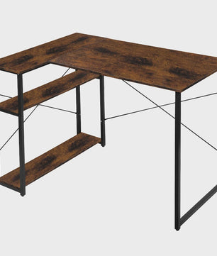L-vormig Bureau met Opbergrek - Ideaal voor Gaming, PC, Studie & Werk in Slaapkamer (120/100cm)