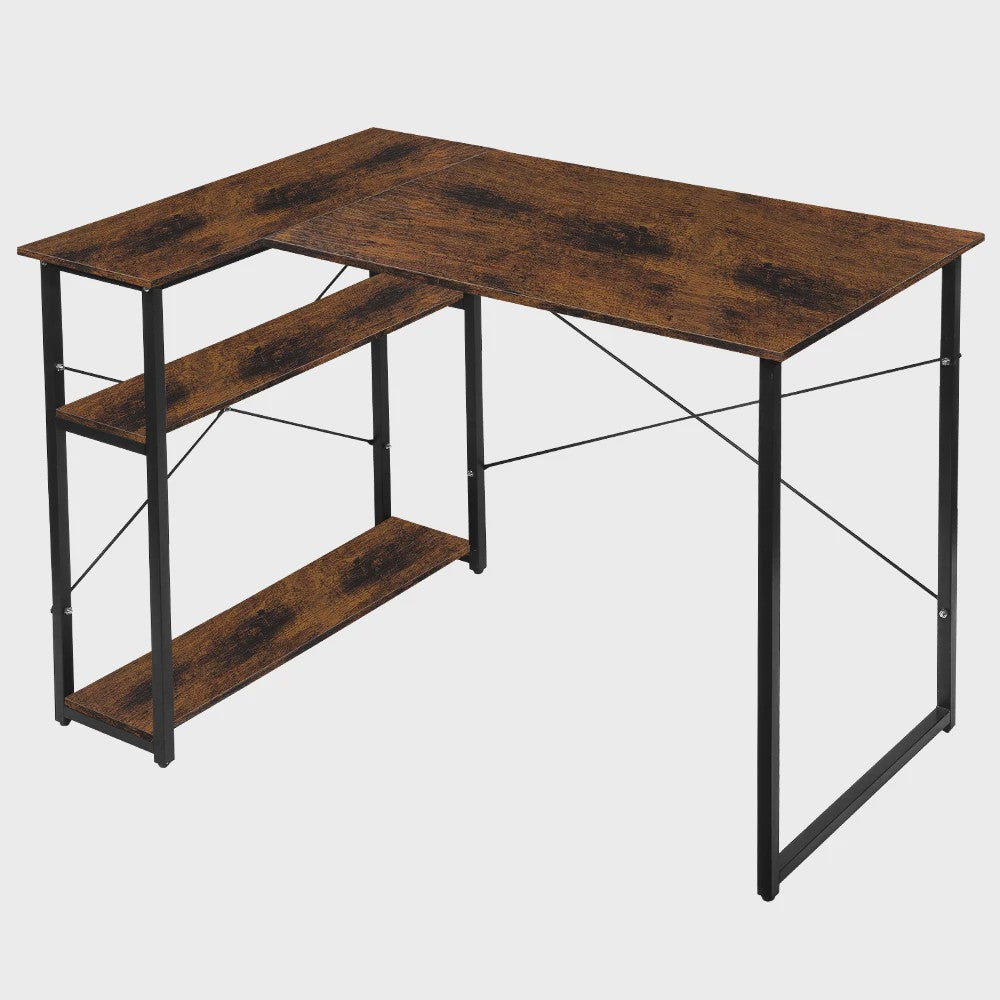 L-vormig Bureau met Opbergrek - Ideaal voor Gaming, PC, Studie & Werk in Slaapkamer (120/100cm)