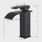 Matzwarte Waterval Wastafelfkraan - Deck Mounted, Enkele Hendel, Warm & Koud Water