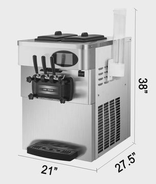 VEVOR Professionele Soft IJsmachine met 2+1 Smaken - 2200W