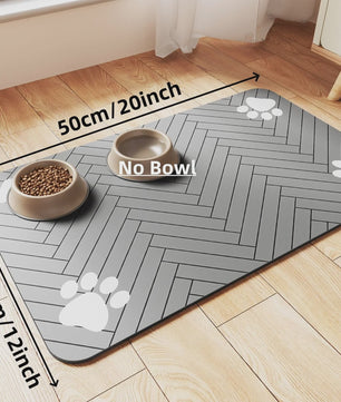 Absorberende Voer- en Waterbak Mat voor Hond en Kat - Waterdicht & Sneldrogend