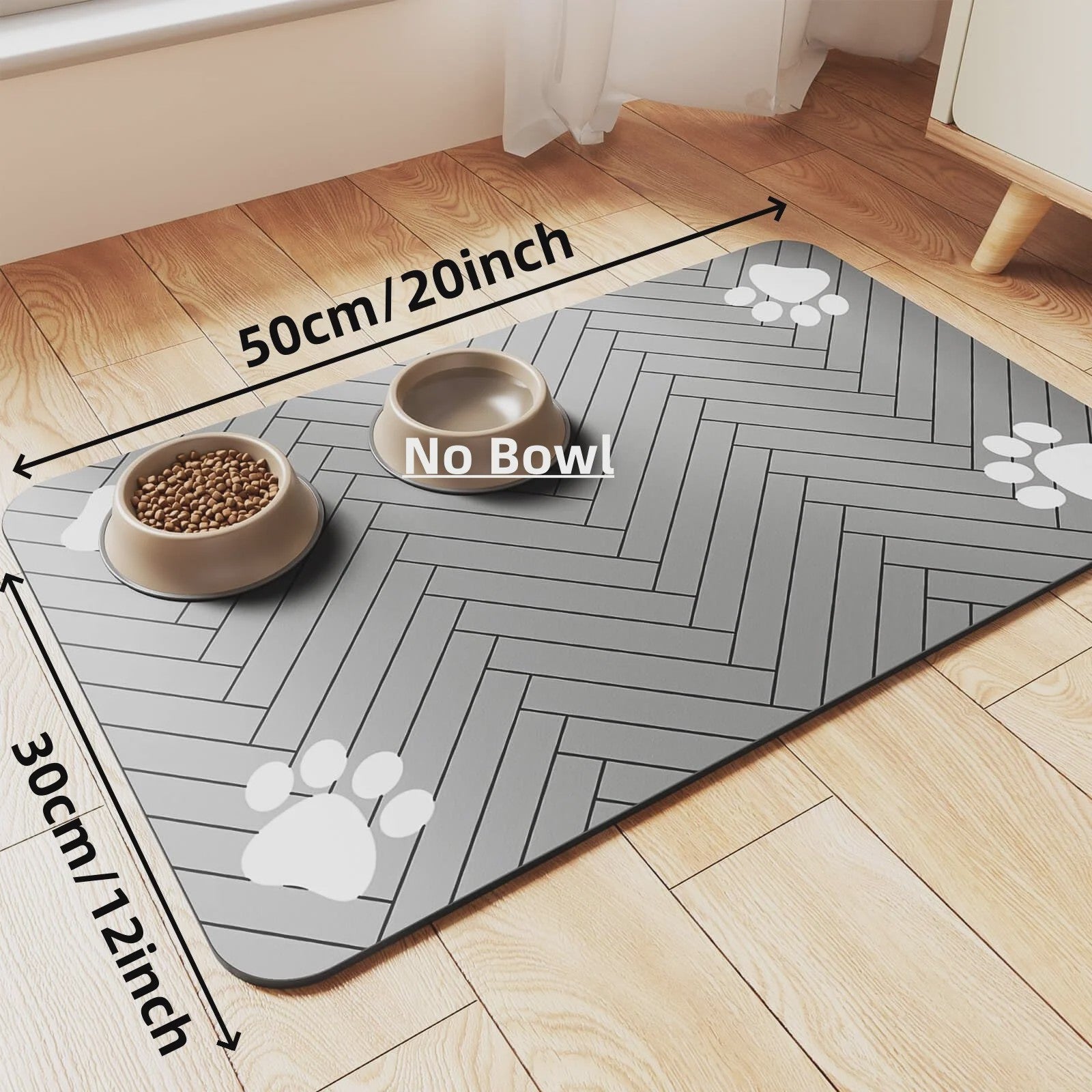 Absorberende Voer- en Waterbak Mat voor Hond en Kat - Waterdicht & Sneldrogend