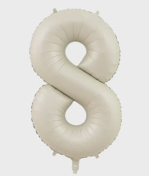 Grote Folie Ballonnen Cijfers 0-9 Cream Caramel & Wit (32/40 inch) - Feestdecoratie