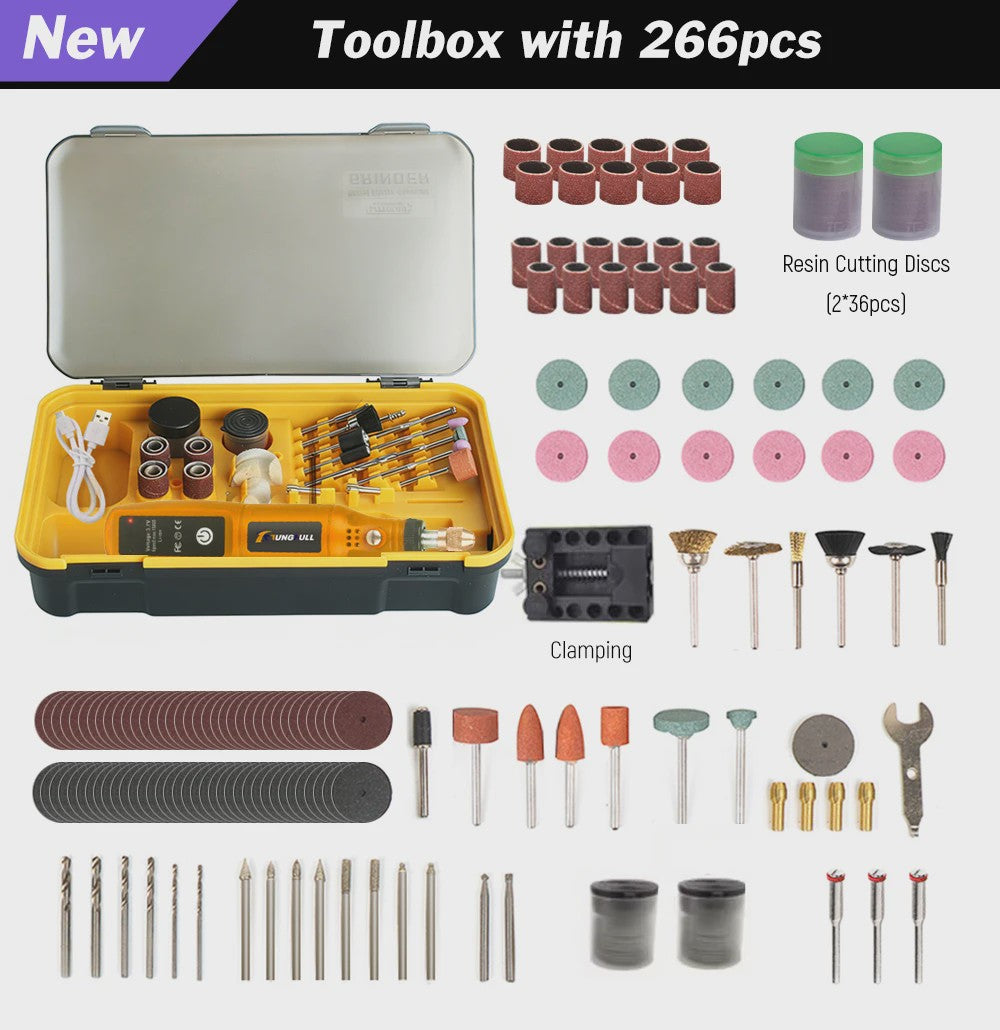 Draadloze Mini Rotary Tool: USB Oplaadbare Boor & Polijstmachine voor DIY Projecten