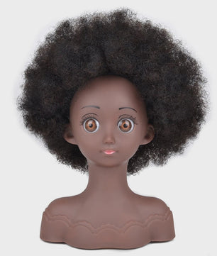 Professionele Pruikenkop met Afro Haar - Trainingshoofd voor Haarstylisten en Vlechters
