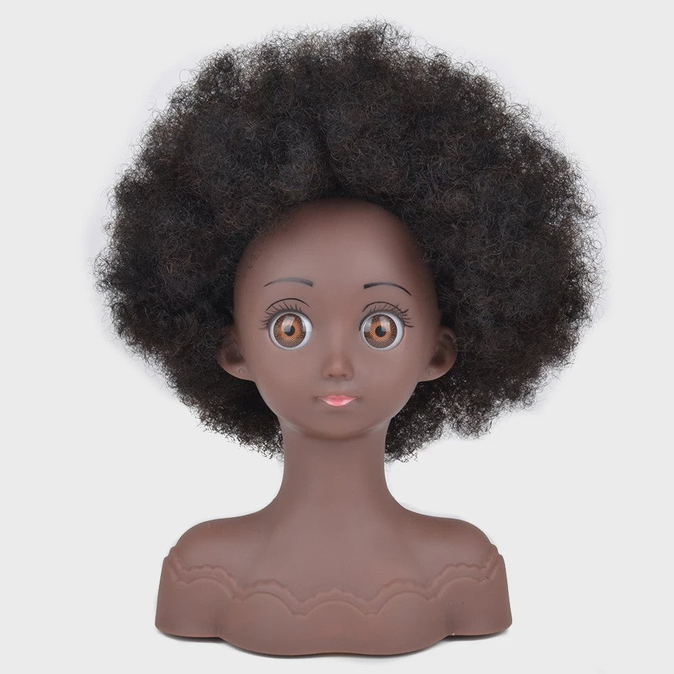 Professionele Pruikenkop met Afro Haar - Trainingshoofd voor Haarstylisten en Vlechters