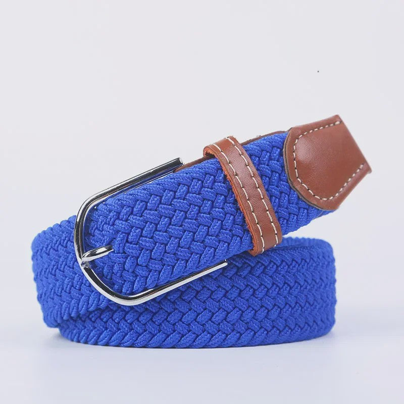 Unisex Gevlochten Elastische Riem met Pin Gesp - 107-130cm