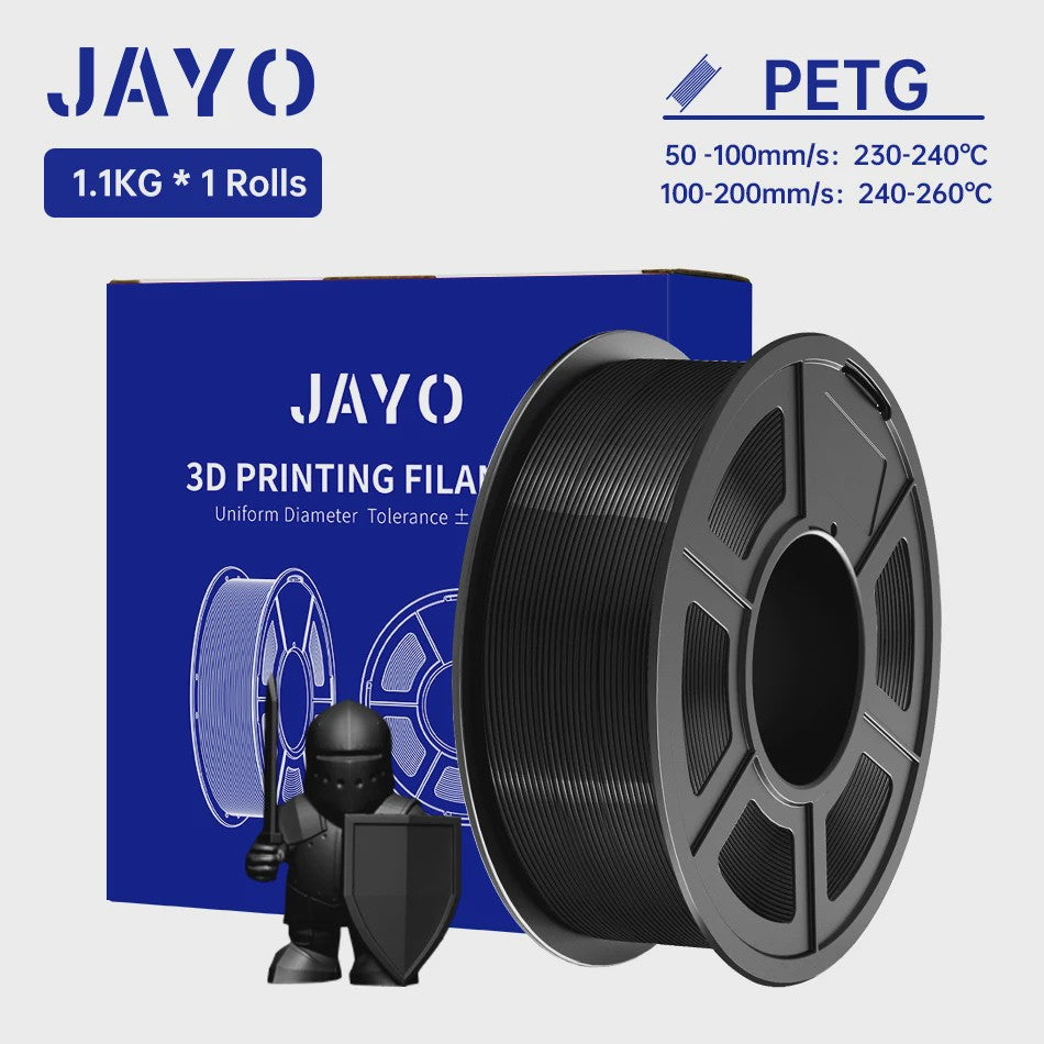 JAYO PETG 3D Printer Filament - 1.75mm Clear, 1.1kg, Hoge Taaiheid, Net Gewikkeld