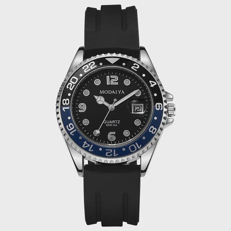 Luxe Herenhorloge met Datum - Stijlvol & Sportief Quartz Polshorloge van Roestvrij Staal