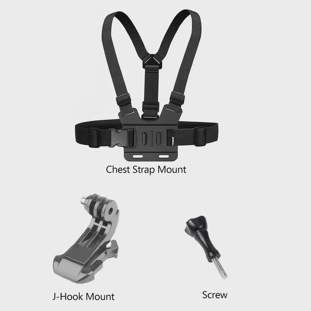 Action Camera Accessoires Kit: Hoofd- en Borstband Mount voor GoPro, Telefoon & meer