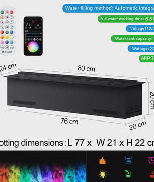 Elektrische Sfeervuur met Waterdamp en LED Vlammen - Smart Home Decoratie