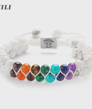 7 Chakra Dubbellaags Edelsteen Armband - Yoga, Meditatie & Helende Kristallen
