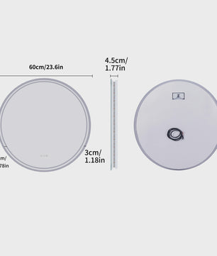 LUVODI Ronde Spiegel 80cm met Slimme LED Verlichting, Dimbaar & Anti-Condens Touchscreen