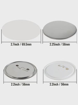 Set van 200/500 Button Badge Onderdelen: Metaal & Plastic Pin Badges in 25/32/58/75mm