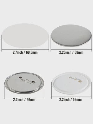 Set van 200/500 Button Badge Onderdelen: Metaal & Plastic Pin Badges in 25/32/58/75mm