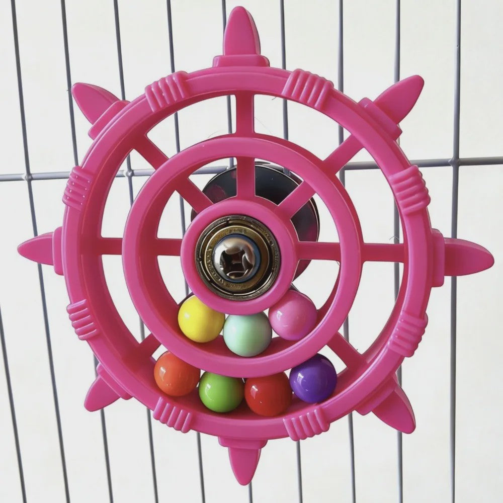 Roei/Stuurwiel Vogel Speelgoed Spinner met Kleurrijke Kralen - Plezier & Beweging voor Papegaaien